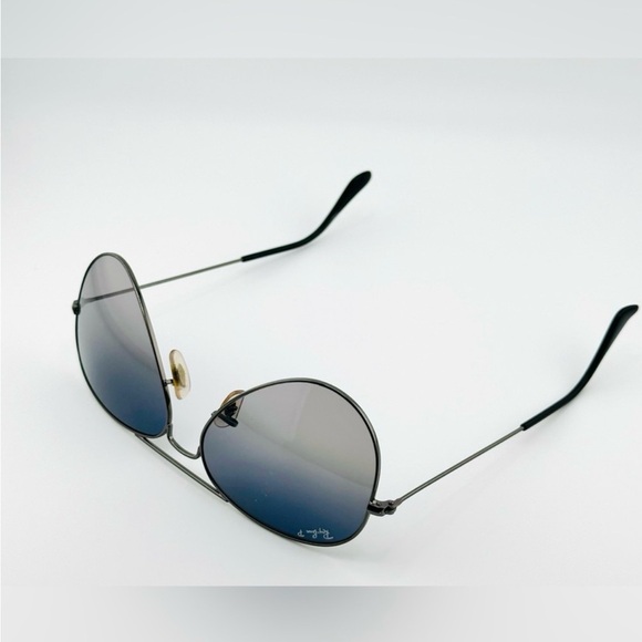 Ray-Ban Polarized Aviator Sunglasses In Gunmetal/Blue, Unisex Size M 55, GUC - Picture 7 of 13